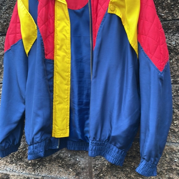 VINTAGE RARE COLORBLOCK FUDA JACKET 100% Silk - Picture 4 of 7
